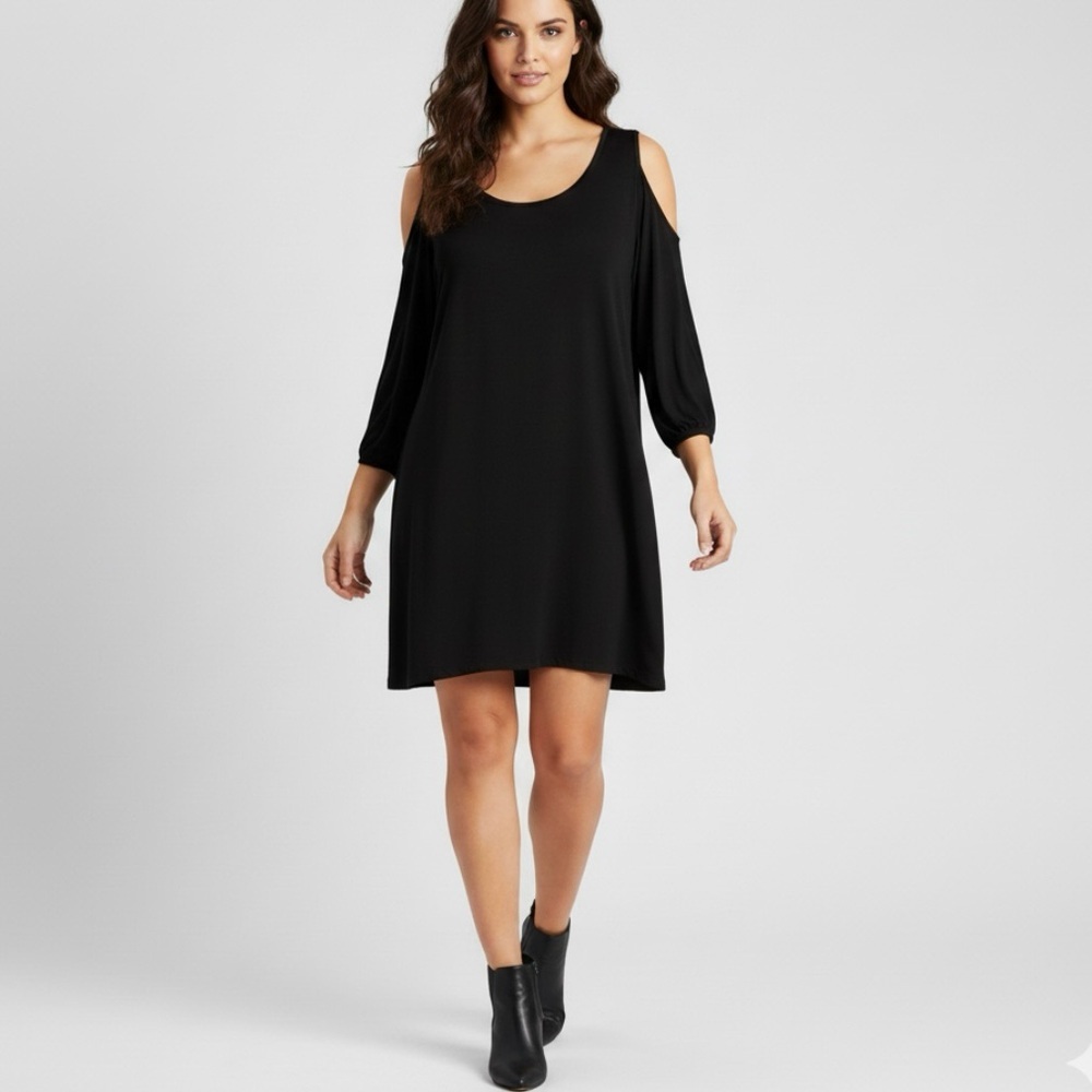 Lascana for Venus Black Cold Shoulder NWOT Dress Tunic Sz XL FREE GIFT